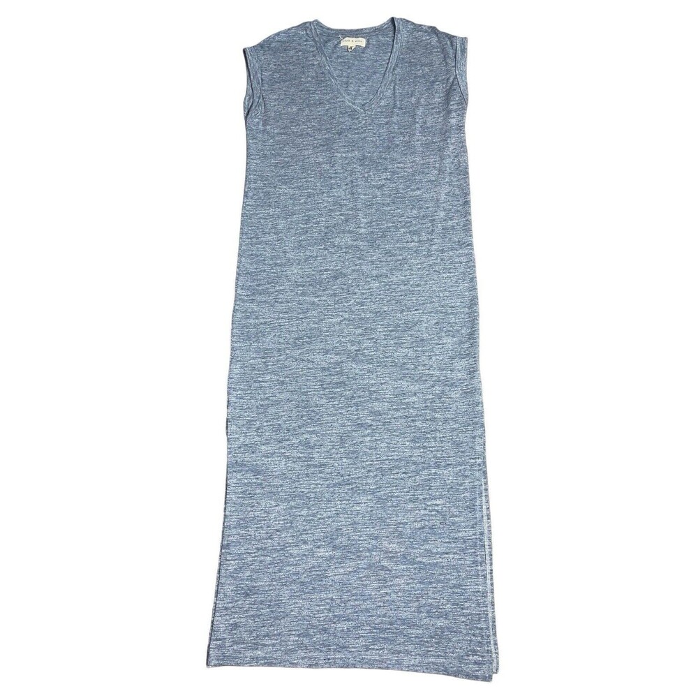 Anthropologie Cloth & Stone Women's Dress Heather Blue Riley Knit Midi Size XS